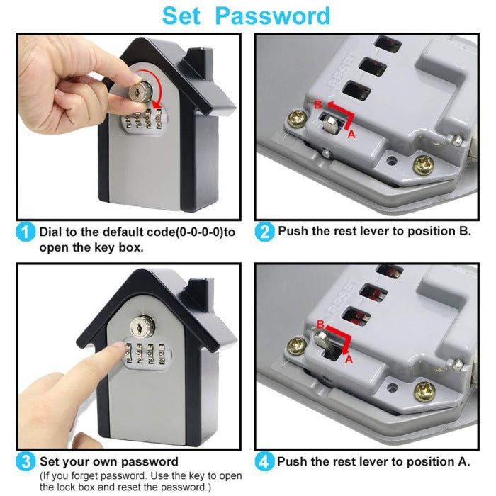 Hut Shape Password Lock Storage Box Security Box Wall Cabinet Safety Box, with 1 Key Hut Shape Password Lock Storage Box Security Box Wall Cabinet Safety Box, with 1 Key